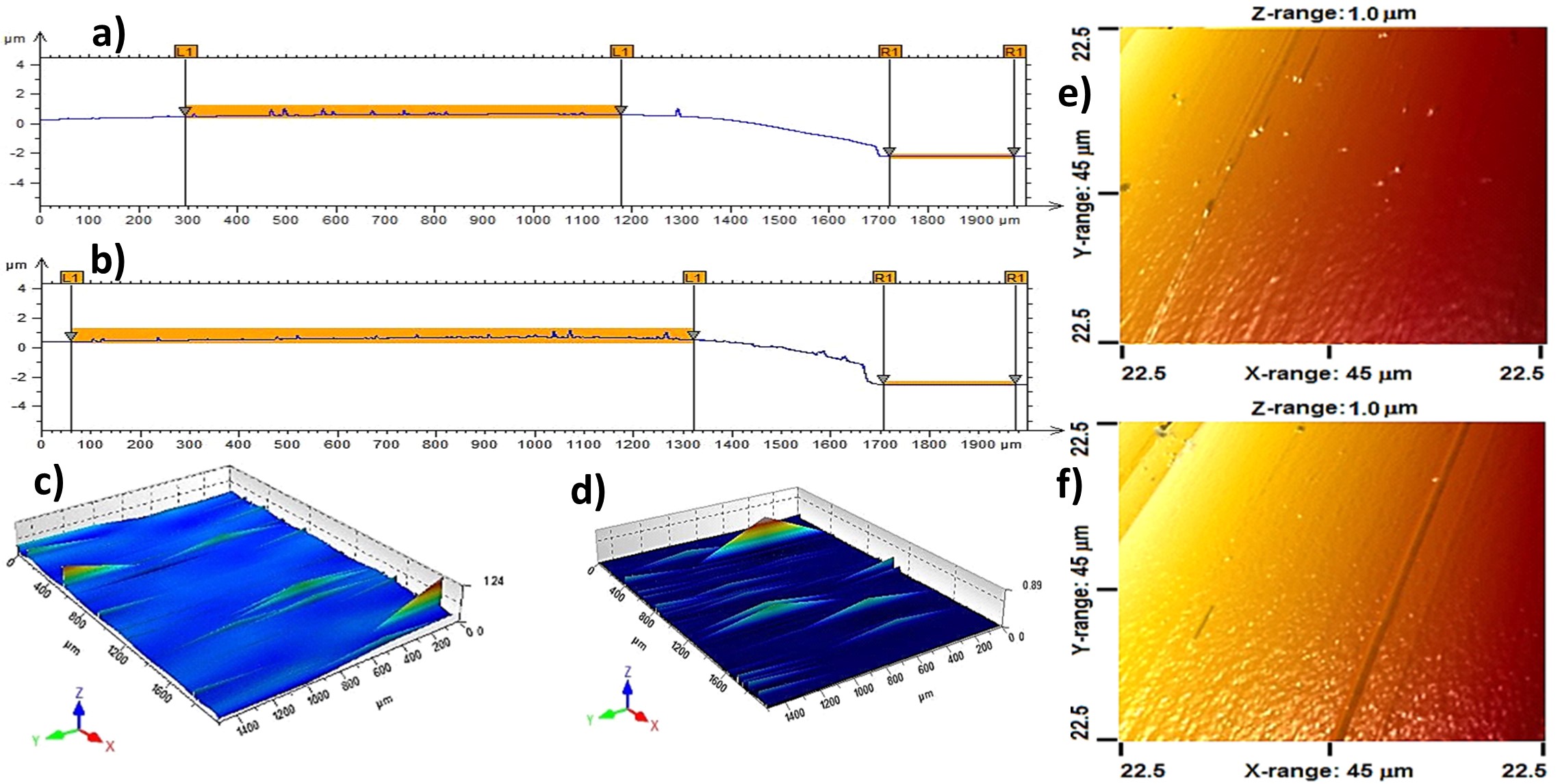 Topography and roughness in n = 1, and n = 40 coatings deposited by RF-magnetron sputtering.