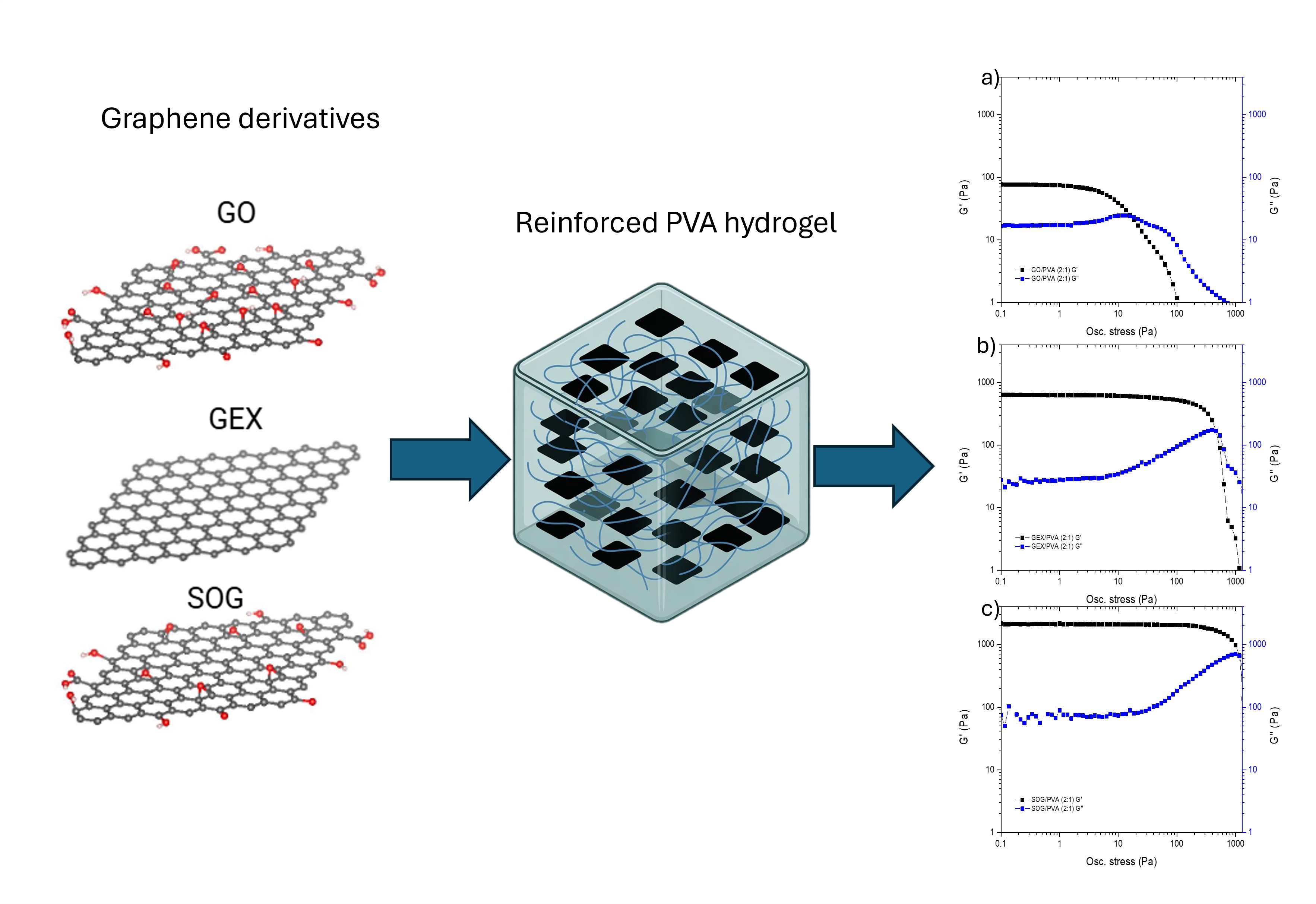 Graphene derivatives PVA hydrogels
